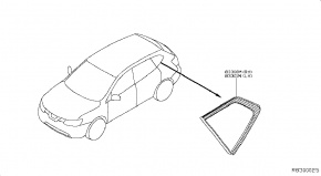 Форточка (глухое стекло) задняя правая Nissan Rogue AWD QR25DE 2014- 833004BA0A 00-00004757