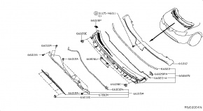 Поддон дворников металлический Nissan Rogue AWD QR25DE 2014- 663184BA0A 00-00005162