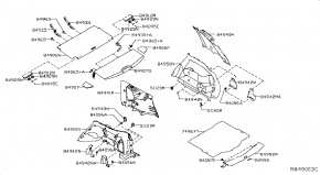 Пол багажника передняя часть Nissan Rogue AWD QR25DE 2014- 849B94BA1A 00-00005097