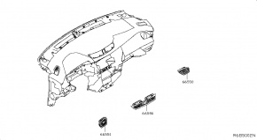 Дефлектор торпедо правый Nissan Rogue AWD QR25DE 2014- 687614BA1A 00-00005161