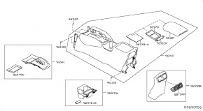 Центральная консоль, подлокотник Nissan Rogue AWD QR25DE 2014- 969104BA0A 00-00005218
