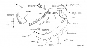 Крепление заднего бампера левое Nissan Rogue AWD QR25DE 2014 852214BA0A 00-00004486