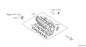 Впускной коллектор (в сборе) Nissan Rogue AWD QR25DE 2014- 140014BA0B 00-00004754