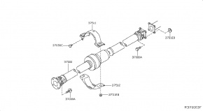Карданный вал Nissan Rogue AWD QR25DE 2014- 370004BA0A 00-00004857