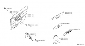 Накладка кнопки стеклоподъемника передней правой двери Nissan Rogue AWD QR25DE 2014- 809604BA1A 00-00005115