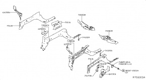 Правый кронштейн опоры двигателя Nissan Rogue AWD QR25DE 2014- G51164BAMA 00-00005158