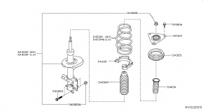 Прокладка пружины x-trail t34* Nissan Rogue AWD QR25DE 2014 540354BA0A 00-00004504
