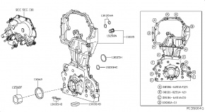 Передняя защитная крышка цепи ГРМ, двигателя Nissan Rogue AWD QR25DE 2014- 135003TA0C 00-00004756