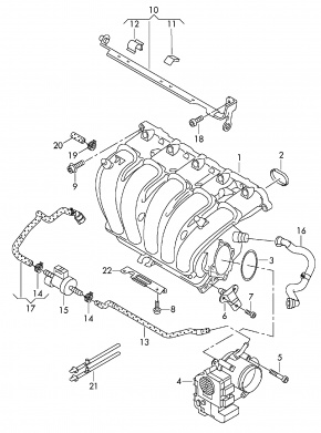 Топливный патрубок Volkswagen Passat B7 2.5 USA CBUA 2011-2015 5C0133366AC 00-00004357