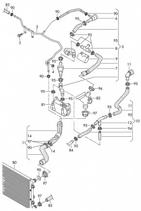 Тройник системы охлаждения Volkswagen Passat B7 2.5 USA CBUA 2011-2015 1K0121087N 5C0121109B 00-00004369