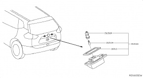 Подсветка номерного знака Nissan Rogue AWD QR25DE 2014- 265108990B 00-00004928