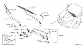 Трапеция дворников Nissan Rogue AWD QR25DE 2014- 288004BA0A 00-00004954