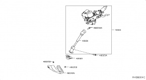 Кожух рулевой колонки Nissan Rogue AWD QR25DE 2014- 489504BA0B 00-00005204