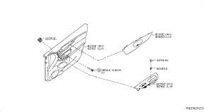 Накладка, карта задней левой двери Nissan Rogue AWD QR25DE 2014- 829014BA0A 00-00005101
