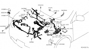 Проводка подкапотная Nissan Rogue AWD QR25DE 2014- 240124BA0A 00-00005253