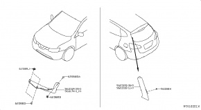 Молдинг, накладка крышки багажника боковая правый Nissan Rogue AWD QR25DE 2014- 960324BA0A 00-00005221