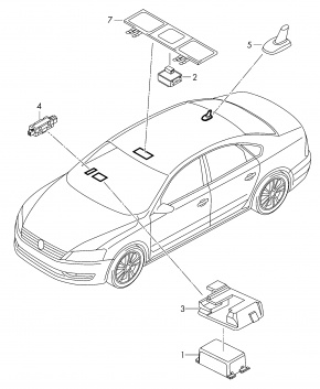 Блок управления онлайн сервисов Volkswagen Passat B7 1.8 USA CPRA 2011-2017 561035285 00-00004508