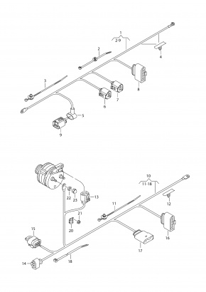 Жгут проводов генератора Volkswagen Passat B7 2.5 USA CBTA 2011-2014 5C0971230B 00-00004435
