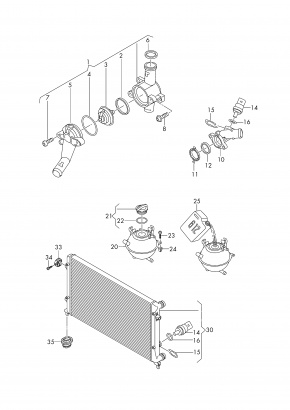 Термостат Volkswagen Passat B7 2.5 USA CBUA 2011-2015 07K121113B 00-00004384