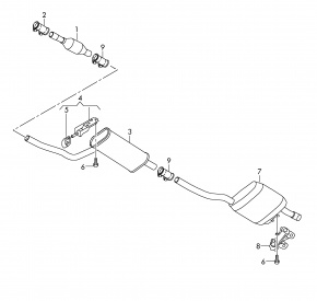 Резинка глушителя Volkswagen Passat B7 2.5 USA CBUA 2011-2015 1K0253147 00-00004336