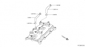 Шланг для отвода картерных газов Nissan Rogue AWD QR25DE 2014 118264BA0A 00-00004737