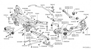 Тяга задней подвески продольная правая Nissan Rogue AWD QR25DE 2014- 55495JD00A 00-00004854