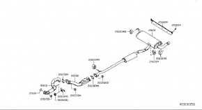Приемная труба глушитель Nissan Rogue AWD QR25DE 2014- 200104BA4A 00-00004766