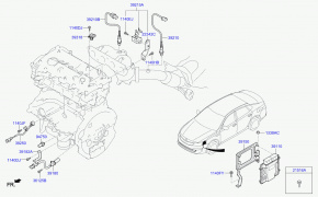 Датчик детонации двигателя Kia Optima JF Hybrid PLUG-IN 2,0 2016-2019 392502E000 00-00007687