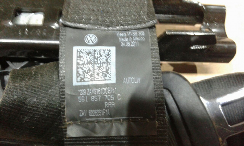 Ремень безопасности водительский черный Volkswagen Passat B7 2.5 USA CBTA 2011-2015 561857705СRAA