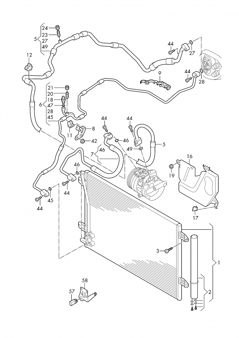 Кронштейн шланга ОЖ Volkswagen Passat B7 2.5 USA CBUA 2011-2015 5C0820769B