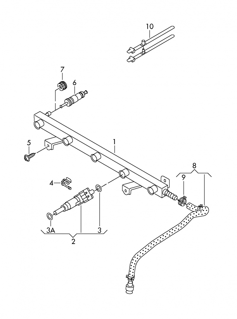 Форсунка впрыска топлива Volkswagen Passat B7 2.5 USA CBUA 2011-2015 07K906031C