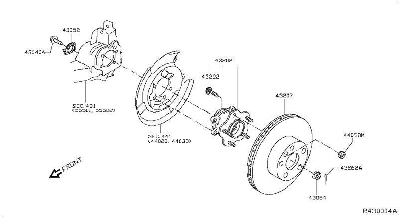 Ступица задняя Nissan Rogue AWD QR25DE 2014 432024BA0B