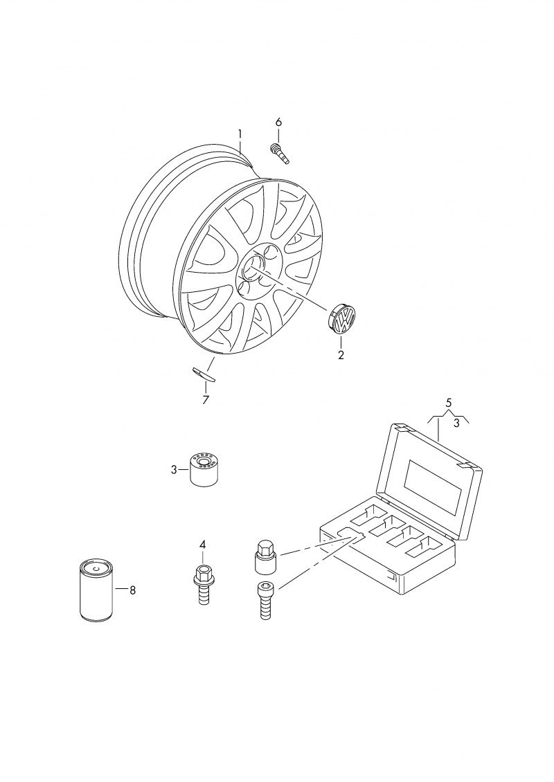 Колпачек колесного болта Volkswagen Passat B7 2.5 USA CBUA 2011-2015 1K0601173 1K0601173 9B9